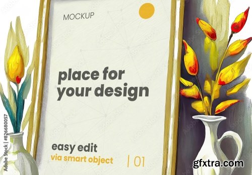 Artistic Frame Poster Mockup 2 8xPSD