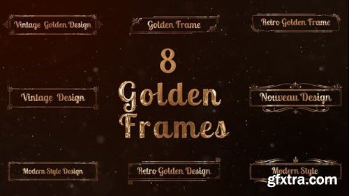 Videohive 8 Golden Art Nouveau  Frames 52740881