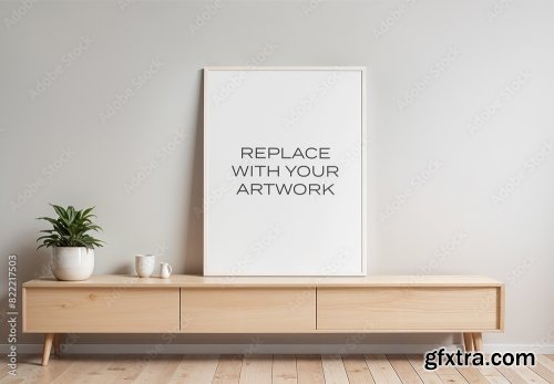 Frame Interior Canvas Wall Art Poster Room Mockup 7 11xPSD