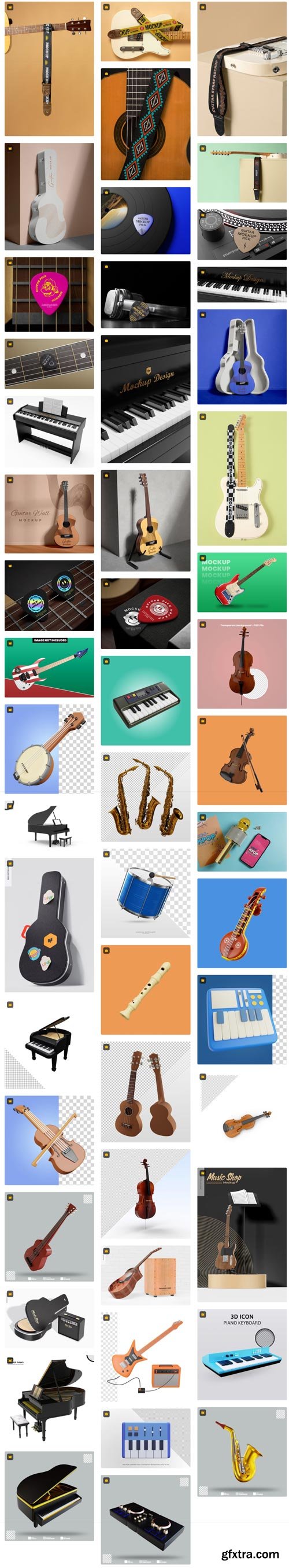 Premium Mockup Collections - Instruments mockup - 80xPSD