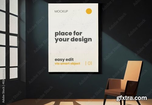 Artistic Frame Poster Mockup 10xPSD