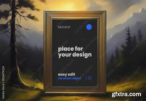 Artistic Frame Poster Mockup 10xPSD