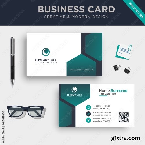 Creative And Clean Double Sided Business Card Template 4 20xAI