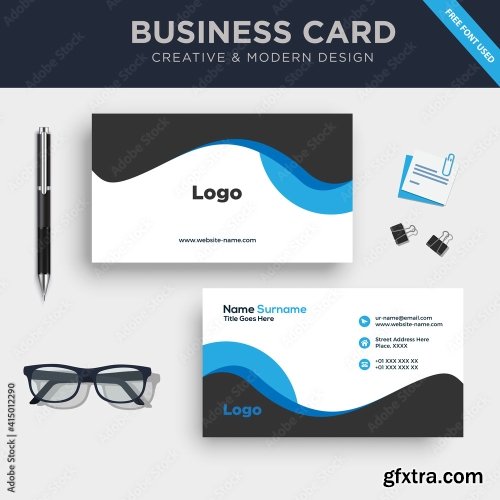 Creative And Clean Double Sided Business Card Template 4 20xAI