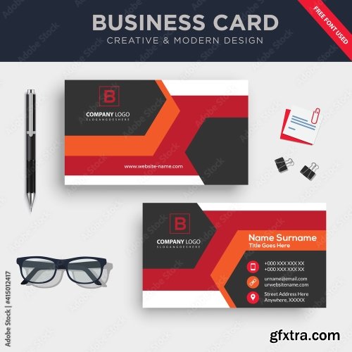 Creative And Clean Double Sided Business Card Template 4 20xAI