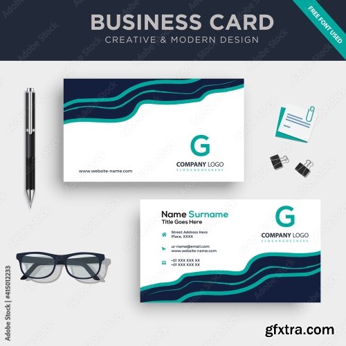 Creative And Clean Double Sided Business Card Template 4 20xAI