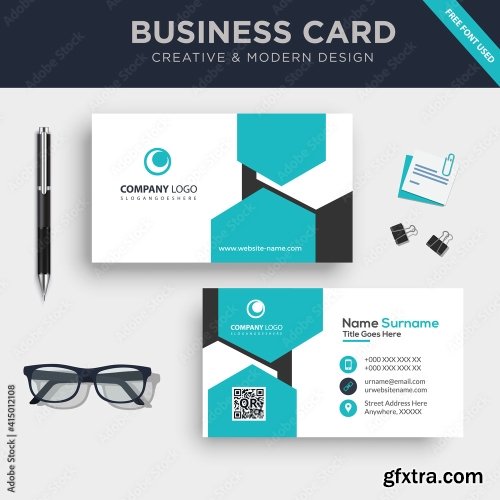 Creative And Clean Double Sided Business Card Template 4 20xAI