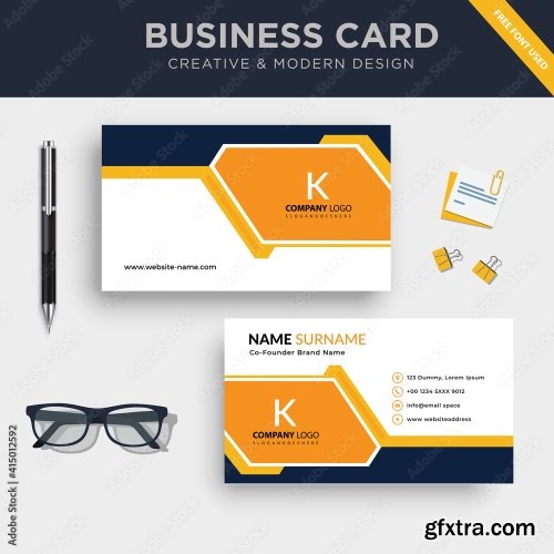 Creative And Clean Double Sided Business Card Template 4 20xAI