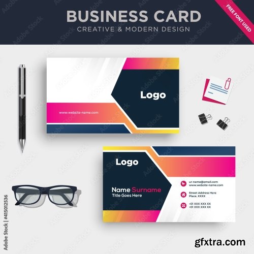 Creative And Clean Double Sided Business Card Template 4 20xAI