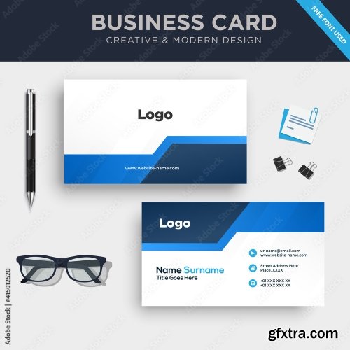 Creative And Clean Double Sided Business Card Template 4 20xAI