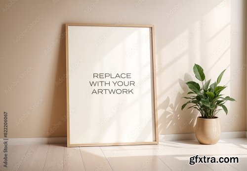 Frame Interior Canvas Wall Art Poster Room Mockup 3 10xPSD