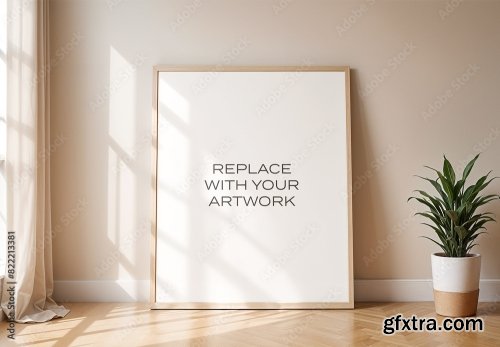 Frame Interior Canvas Wall Art Poster Room Mockup 6 11xPSD