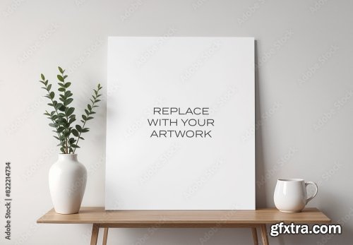 Frame Interior Canvas Wall Art Poster Room Mockup 6 11xPSD