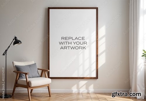 Frame Interior Canvas Wall Art Poster Room Mockup 6 11xPSD