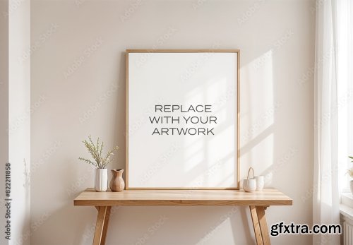 Frame Interior Canvas Wall Art Poster Room Mockup 5 10xPSD