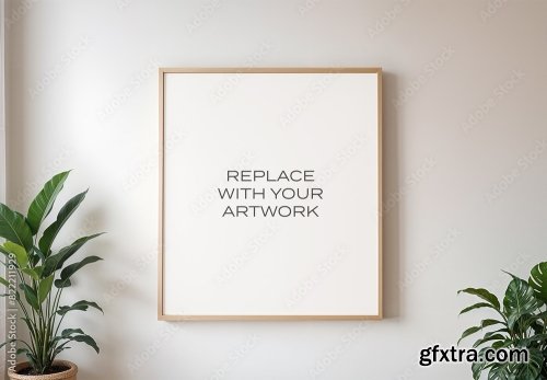 Frame Interior Canvas Wall Art Poster Room Mockup 5 10xPSD