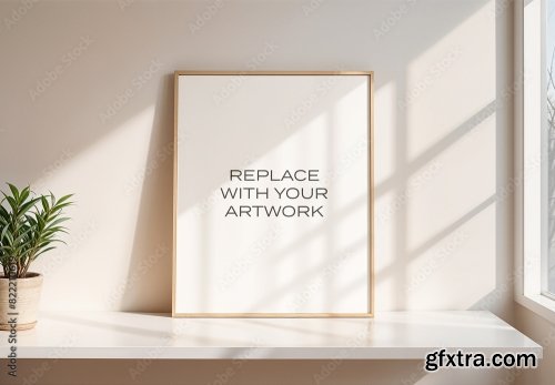 Frame Interior Canvas Wall Art Poster Room Mockup 5 10xPSD