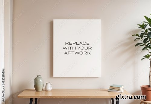 Frame Interior Canvas Wall Art Poster Room Mockup 5 10xPSD