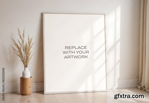 Frame Interior Canvas Wall Art Poster Room Mockup 5 10xPSD