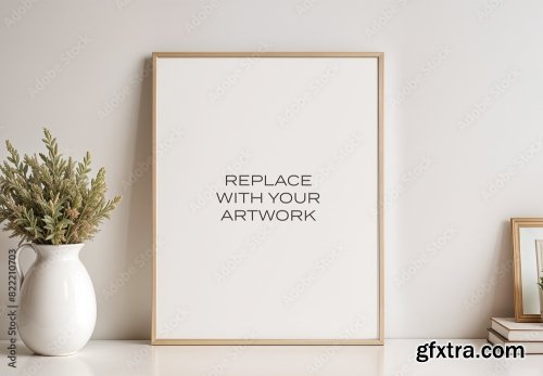 Frame Interior Canvas Wall Art Poster Room Mockup 5 10xPSD