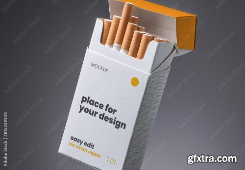 Box Of Cigarettes Mockup 4xPSD