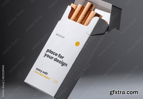 Box Of Cigarettes Mockup 4xPSD