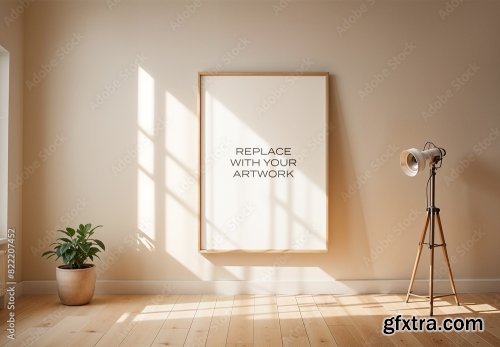 Frame Interior Canvas Wall Art Poster Room Mockup 4 10xPSD