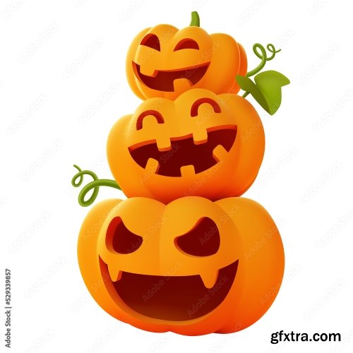 Happy Halloween Smilling Jack O Lantern Pumpkin 7xPNG