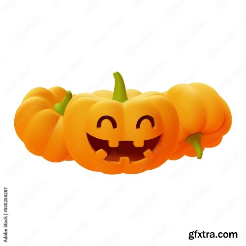 Happy Halloween Smilling Jack O Lantern Pumpkin 7xPNG