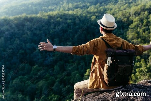 Asian Teenager Sitting On Cliff Bridge Edge 7xJPEG