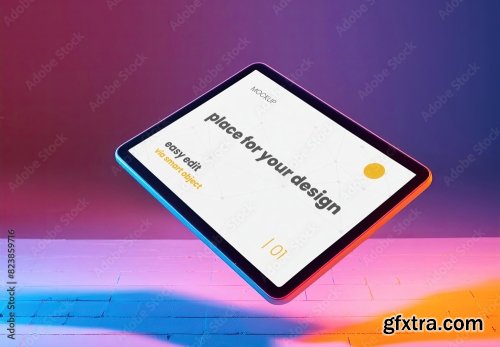 Floating Tablet Screen Mockup 8xPSD