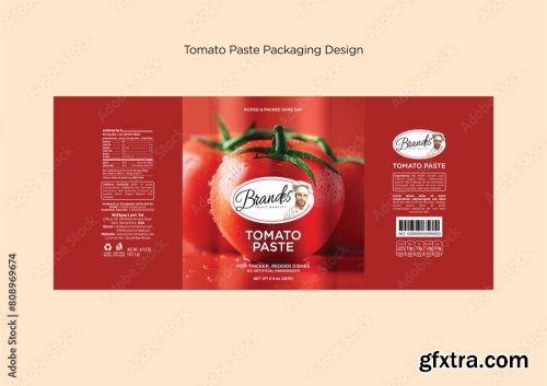 Tomato Paste Packaging Label Collection Editable Eps 12xAI