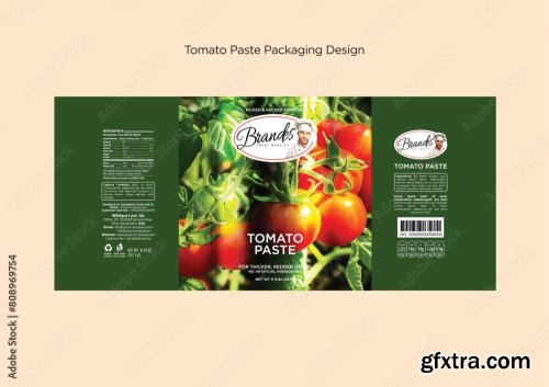 Tomato Paste Packaging Label Collection Editable Eps 12xAI