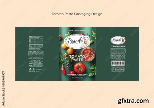 Tomato Paste Packaging Label Collection Editable Eps 12xAI