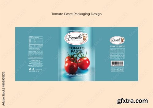 Tomato Paste Packaging Label Collection Editable Eps 12xAI