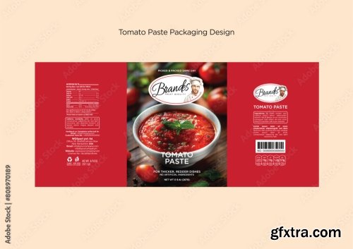 Tomato Paste Packaging Label Collection Editable Eps 12xAI