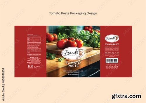 Tomato Paste Packaging Label Collection Editable Eps 12xAI