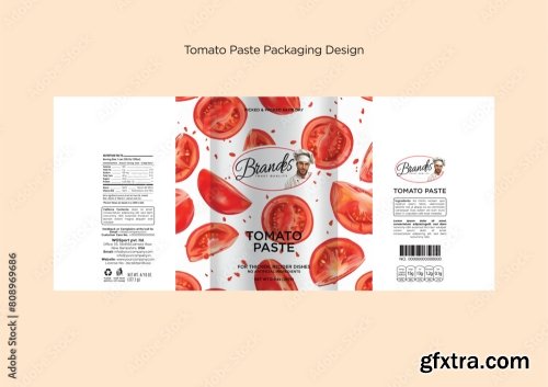 Tomato Paste Packaging Label Collection Editable Eps 12xAI