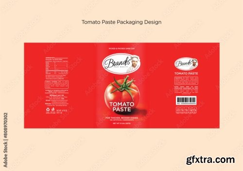 Tomato Paste Packaging Label Collection Editable Eps 12xAI