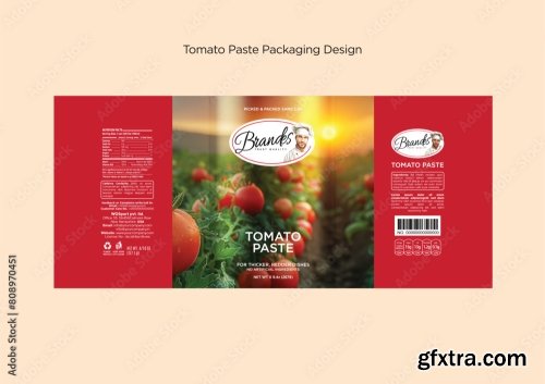 Tomato Paste Packaging Label Collection Editable Eps 12xAI