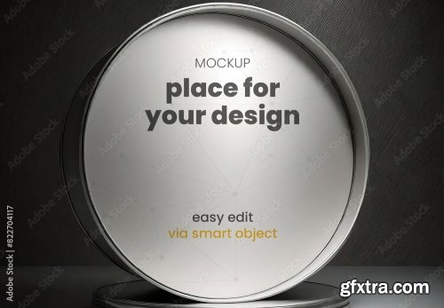 Metal Can Stand Mockup 6xPSD