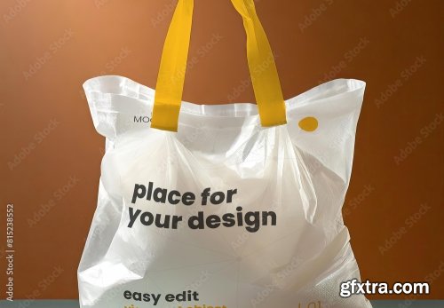 Groceries Plastic Bag Mockup 3xPSD