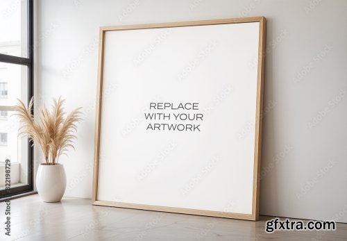 Frame Interior Canvas Wall Art Poster Room Mockup 1 10xPSD