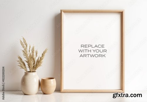 Frame Interior Canvas Wall Art Poster Room Mockup 1 10xPSD