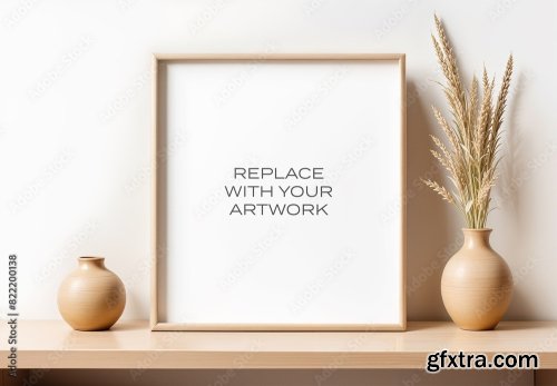 Frame Interior Canvas Wall Art Poster Room Mockup 1 10xPSD