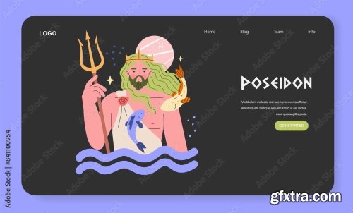 Ancient Greek Gods Flat Vector Illustration 2 9xAI