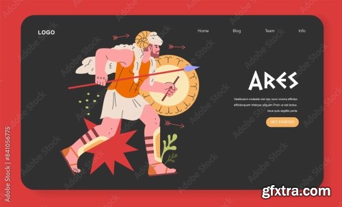 Ancient Greek Gods Flat Vector Illustration 2 9xAI