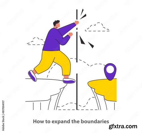 Boundary Expansion Concept Vector Illustration 4xAI