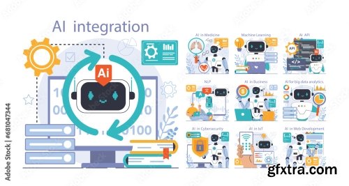 Ai Integration Set Artificial Intelligence And Human Synergy Neural Network 4xAI