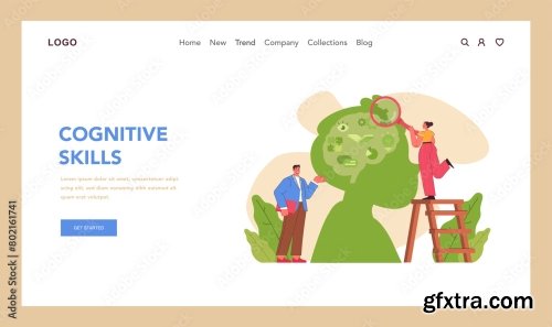 Cognitive Skill Web Banner Or Landing Page Human Cognitive Function 5xAI